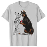 Funny Cute Doberman Tattooing Dalmatian Dog T Shirts Streetwear Short Sleeve All-purpose T-shirt for Women and Men