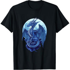 Night Sky Celestial Fantasy Moonlit Dragon T-Shirt